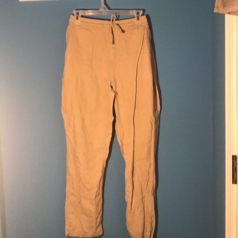 Tan Cargo Flowy Pants
